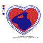 US Independence Day Soldier Salute Love Machine Embroidery Digitized Design Files