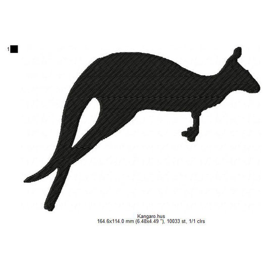 Kangaroo Silhouette Machine Embroidery Digitized Design Files