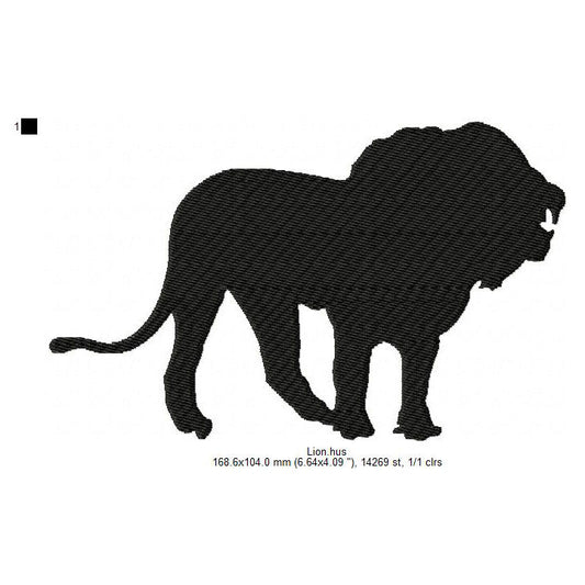 Lion Jungle Animals Silhouette Machine Embroidery Digitized Design Files