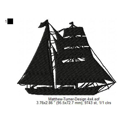 Matthew Turner Seaward Ship Machine Embroidery Digitized Design Files