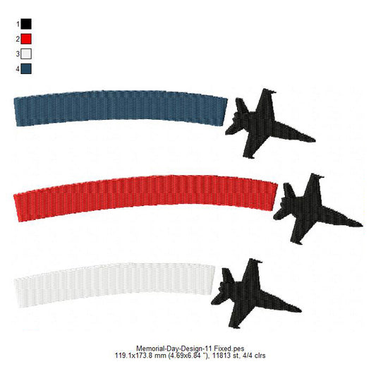 Air Show Memorial Day May 26 Machine Embroidery Digitized Design Files