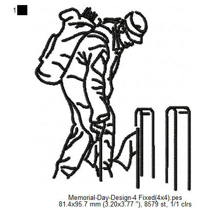 Give Flower to the Dead Soldiers Graveyard Memorial Day May 26 Machine Embroidery Designs