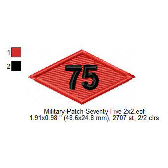 US Army Ranger 75th Battalion Diamond Machine Embroidery Digitized Design Files