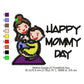 Happy Mommy Day Flower Machine Embroidery Digitized Design Files
