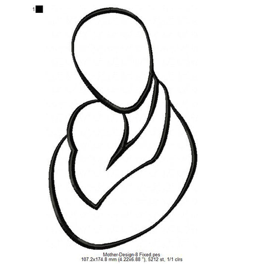 Mother Love Mother's Day Machine Embroidery Digitized Design Files