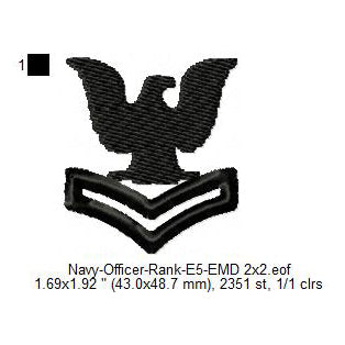 US Navy PO 2nd Class E-5 Insignia Patch Machine Embroidery Digitized Design Files