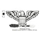 US Army Captain Colonel Eagle Insignia Machine Embroidery Digitized Design Files