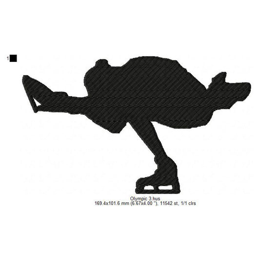Olympic Figure Skating Women Silhouette Machine Embroidery Digitized Design Files