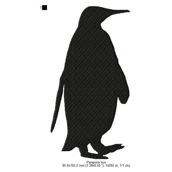 Penguins Aquatic Flightless Birds Silhouette Machine Embroidery Digitized Design Files