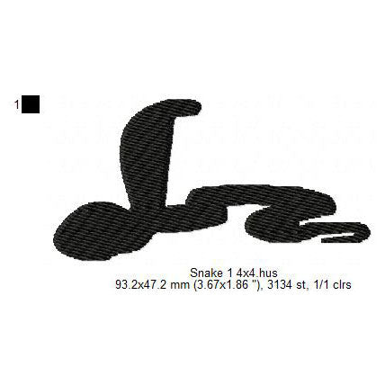 Snake King Cobra Shadow Silhouette Machine Embroidery Digitized Design Files
