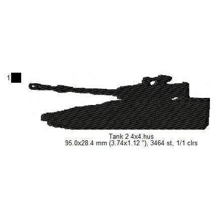 Tank Shadow Silhouette Machine Embroidery Digitized Design Files