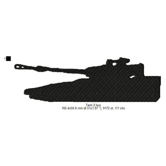 Tank Shadow Silhouette Machine Embroidery Digitized Design Files