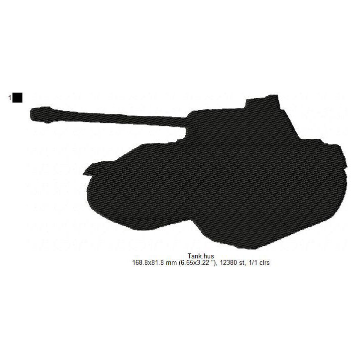 Tank Shadow Silhouette Machine Embroidery Digitized Design Files