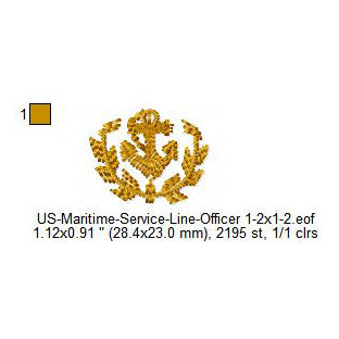 US Navy Maritime Service Line Officer Machine Embroidery Digitized Design Files