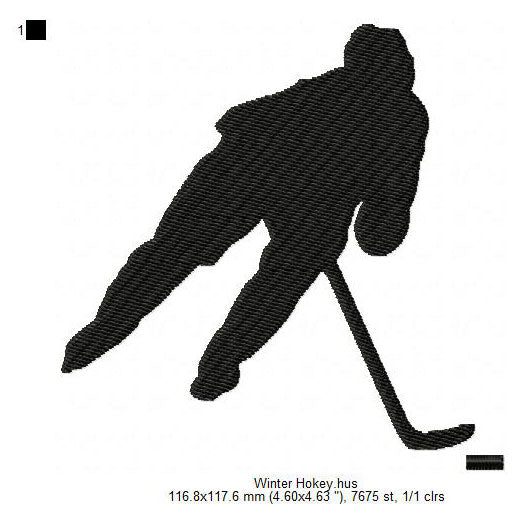 Winter Ice Hockey Olympics Silhouette Machine Embroidery Digitized Design Files