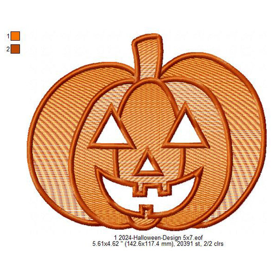 Halloween Pumpkin Jack O' Lanterns Symbols Machine Embroidery Digitized Design Files