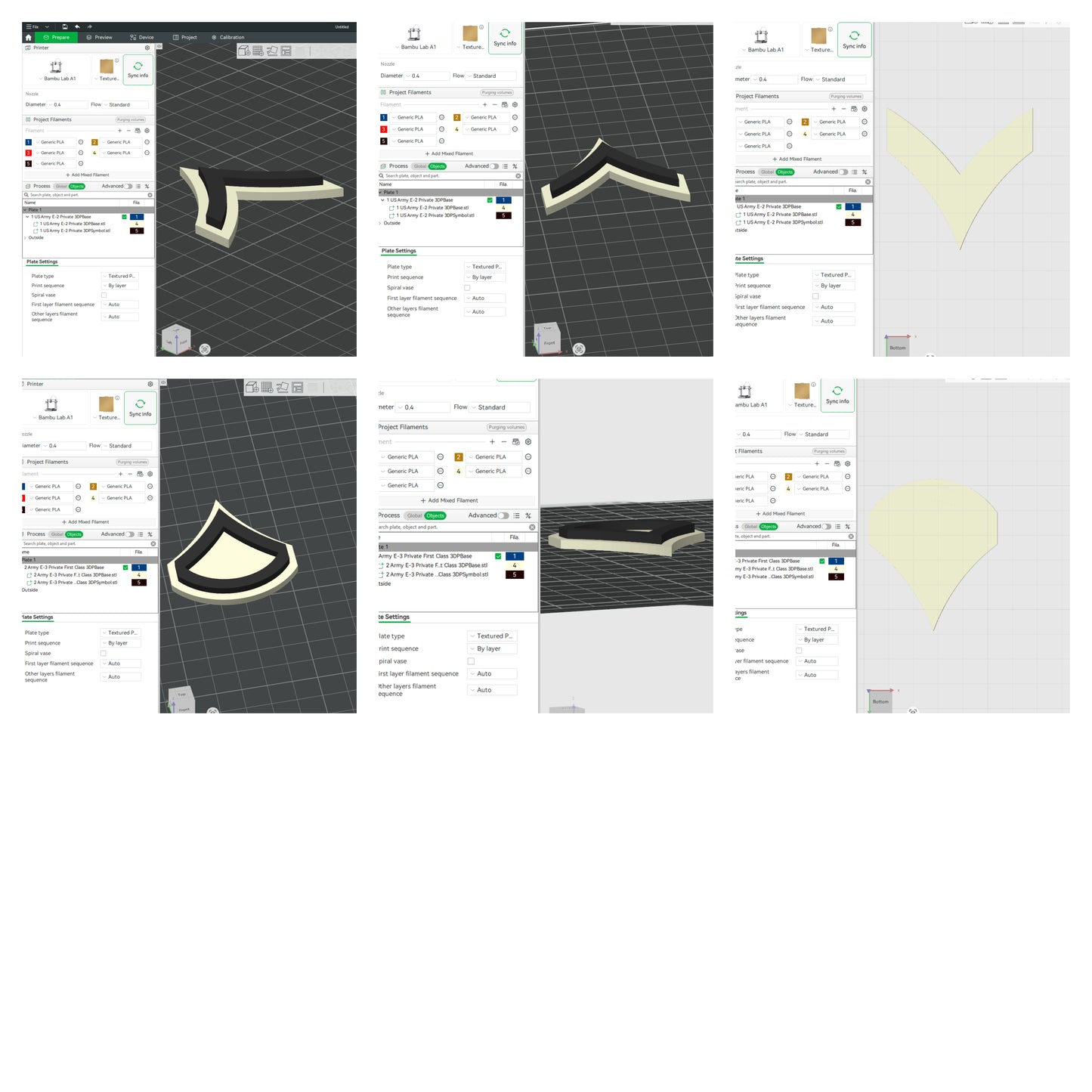 US Army Military Officer Insignia Emblem Symbols 3D STL Files For 3D Printing Using 3D Printer Machines