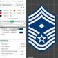 US Air Force USAF E9 1st Sergeant, E9 Chief Master Sergeant, E9 Command Chief Master Sergeant Rank Insignia Emblem 3D STL Files 3D Printing Using 3D Printer Machines