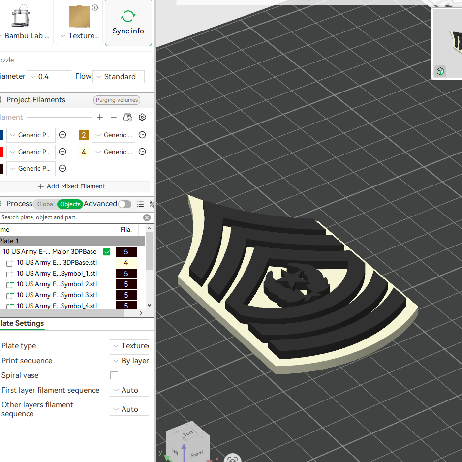 US Army Military E-8 Master Sergeant E-9 Command Sergeant Major Officer Insignia Emblem Symbols 3D STL Files For 3D Printing Using 3D Printer Machines