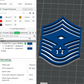 US Air Force USAF E9 1st Sergeant, E9 Chief Master Sergeant, E9 Command Chief Master Sergeant Rank Insignia Emblem 3D STL Files 3D Printing Using 3D Printer Machines
