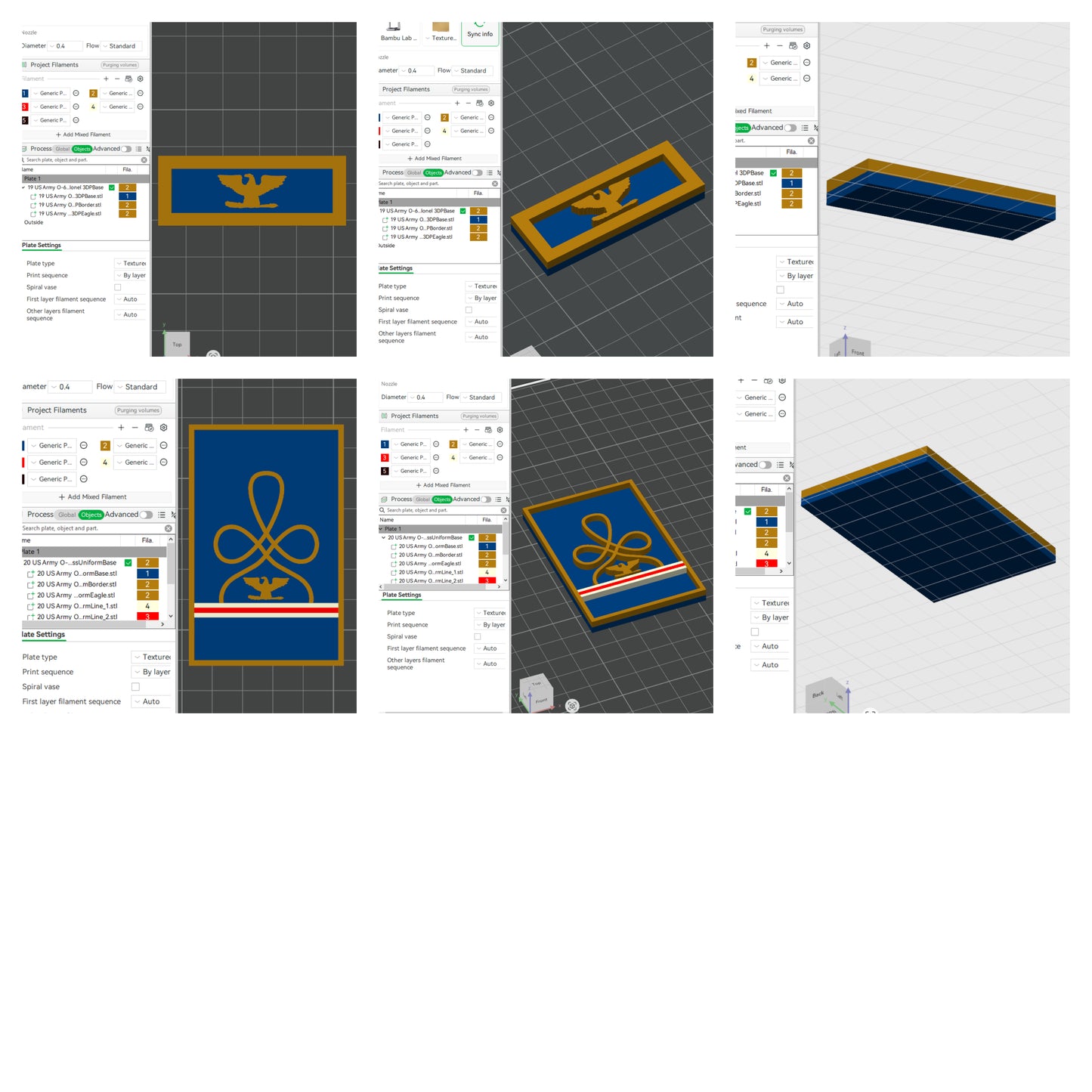 US Army Military O-6 Colonel Mess Uniform Officer Insignia Emblem Symbols 3D STL Files For 3D Printing Using 3D Printer Machines