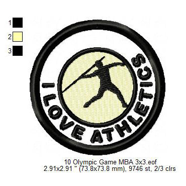 Olympic Sports Artistic Gymnastic Athletics Sprint High Long Jump Archery Silhouette Machine Embroidery Digitized Design Files