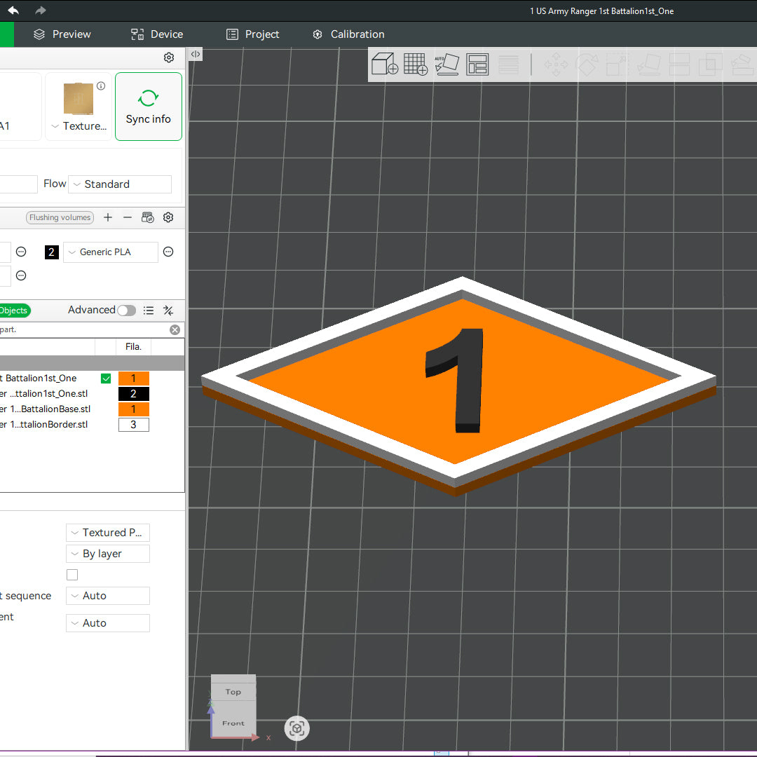 US Army Ranger 1st Battalion Officer Insignia Emblem Symbols 3D STL Files For 3D Printing Using 3D Printer Machines
