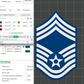 US Air Force USAF E9 1st Sergeant, E9 Chief Master Sergeant, E9 Command Chief Master Sergeant Rank Insignia Emblem 3D STL Files 3D Printing Using 3D Printer Machines