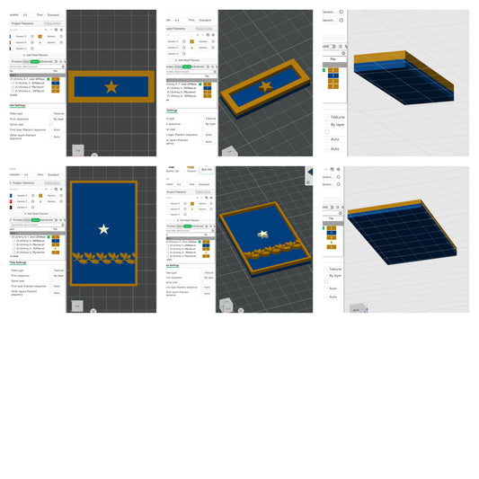US Army Military O-7 Brigadier General Mess Uniform Officer Insignia Emblem Symbols 3D STL Files For 3D Printing Using 3D Printer Machines