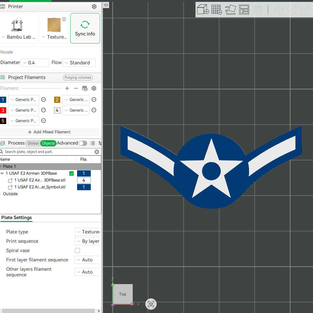 US Air Force USAF E2 Airman, E3 Airman 1st Class, E4 Senior Airman Rank Insignia Emblem Symbol 3D STL Files For 3D Printing Using 3D Printer
