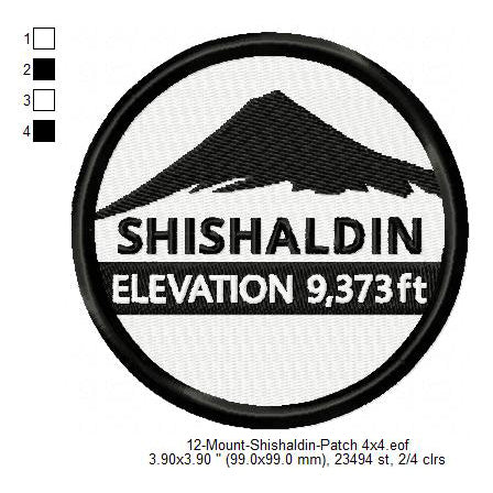 Mount Shishaldin Mountains Merit Badge Machine Embroidery Digitized Design Files