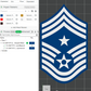 US Air Force USAF E9 1st Sergeant, E9 Chief Master Sergeant, E9 Command Chief Master Sergeant Rank Insignia Emblem 3D STL Files 3D Printing Using 3D Printer Machines