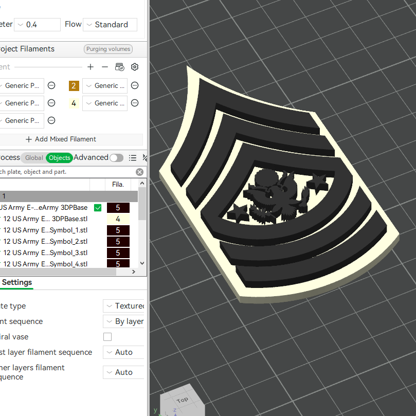 US Army Military E-9 Sergeant Major E-9 Sergeant Major Of The Army Officer Insignia Emblem Symbols 3D STL Files For 3D Printing Using 3D Printer Machines