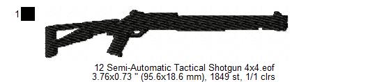 USA Popular Weapons Guns Rifles Silhouette Shadow Machine Embroidery Digitized Design Files | Dst | Pes | Hus | VP3 (Copy)