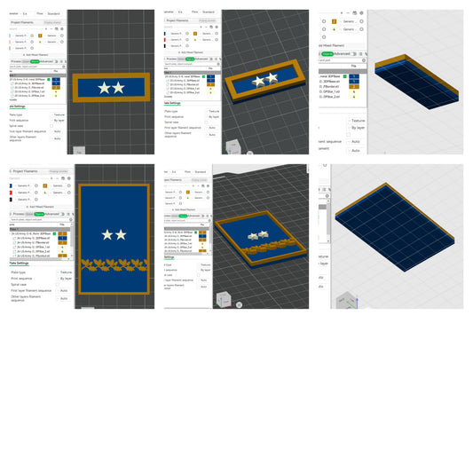 US Army Military O-8 Major General Mess Uniform Officer Insignia Emblem Symbols 3D STL Files For 3D Printing Using 3D Printer Machines