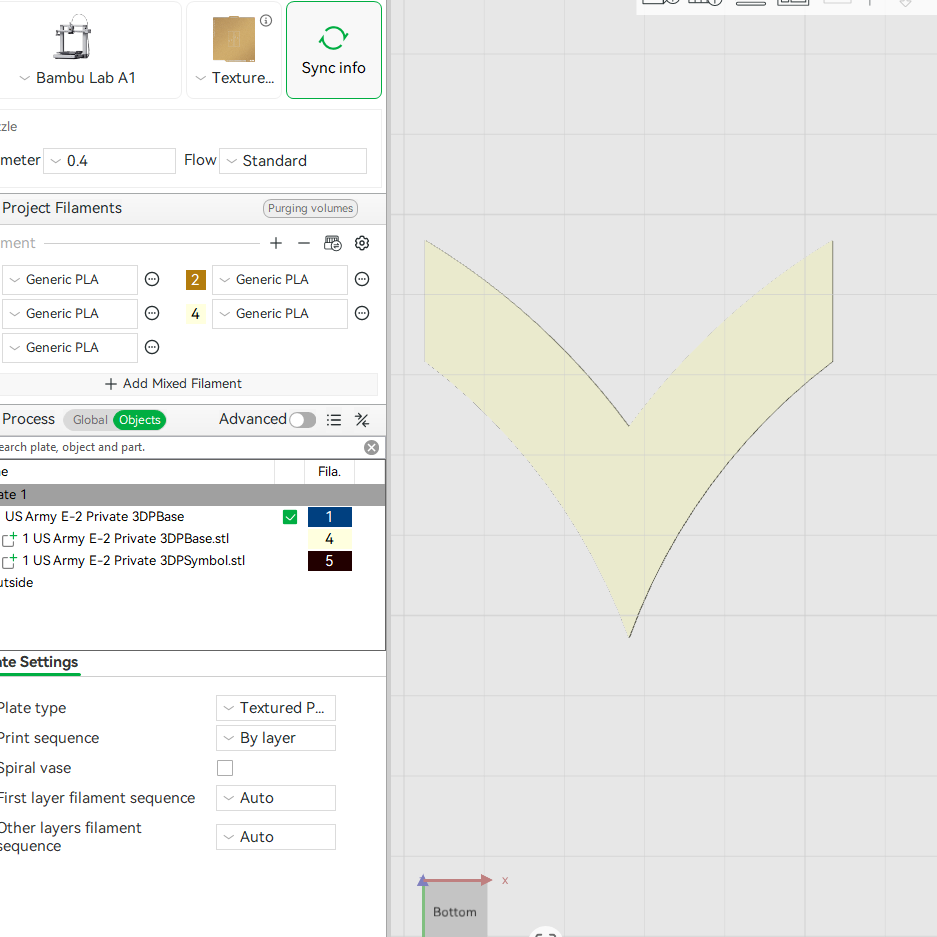 US Army Military E-2 Private E-3 Private First Class Officer Insignia Emblem Symbols 3D STL Files For 3D Printing Using 3D Printer Machines