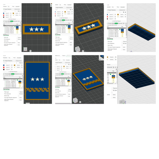 US Army Military O-9 Lieutenant Mess Uniform Officer Insignia Emblem Symbols 3D STL Files For 3D Printing Using 3D Printer Machines