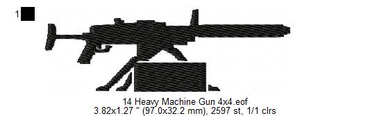 USA Popular Weapons Guns Rifles Silhouette Shadow Machine Embroidery Digitized Design Files | Dst | Pes | Hus | VP3 (Copy)