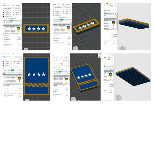 US Army Military O-10 General Mess Uniform Officer Insignia Emblem Symbols 3D STL Files For 3D Printing Using 3D Printer Machines