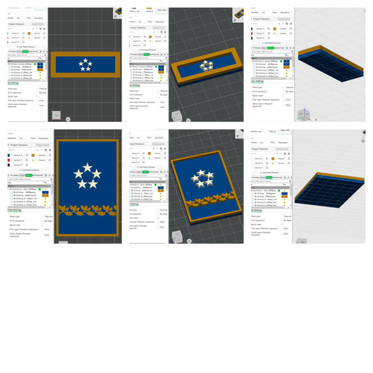 US Army Military O-11 General Of The Army Mess Uniform Officer Insignia Emblem Symbols 3D STL Files For 3D Printing Using 3D Printer Machines