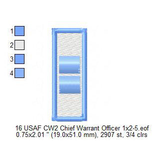 US Air Force USAF CW2 Chief Warrant Officer Military Insignia Symbols Emblems Patches Machine Embroidery Digitized Design Files