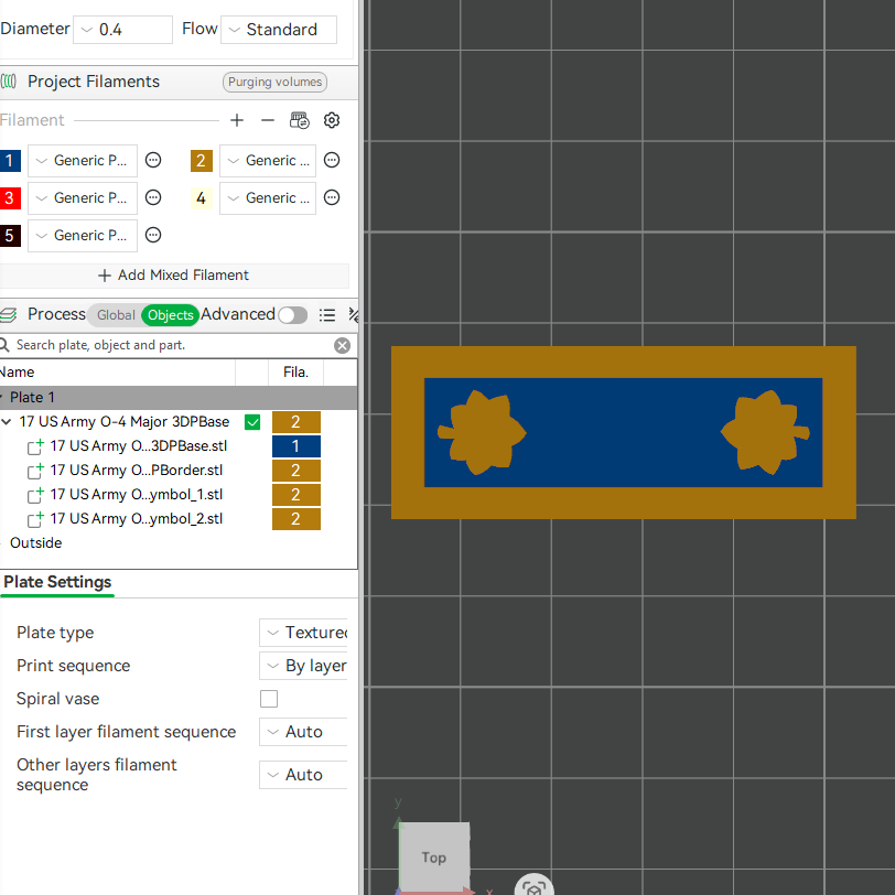 US Army Military O-4 Major Mess Uniform Officer Insignia Emblem Symbols 3D STL Files For 3D Printing Using 3D Printer Machines