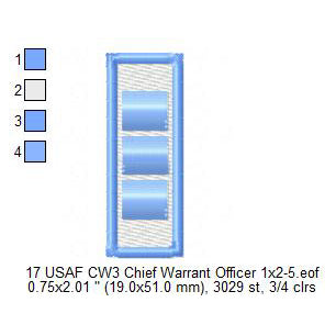 US Air Force USAF CW3 Chief Warrant Officer Military Insignia Symbols Emblems Patches Machine Embroidery Digitized Design Files