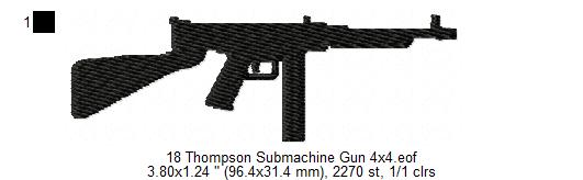 USA Popular Weapons Guns Rifles Silhouette Shadow Machine Embroidery Digitized Design Files | Dst | Pes | Hus | VP3 (Copy)
