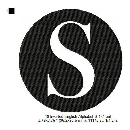 S English Alphabets Lettes Machine Embroidery Digitized Design Files