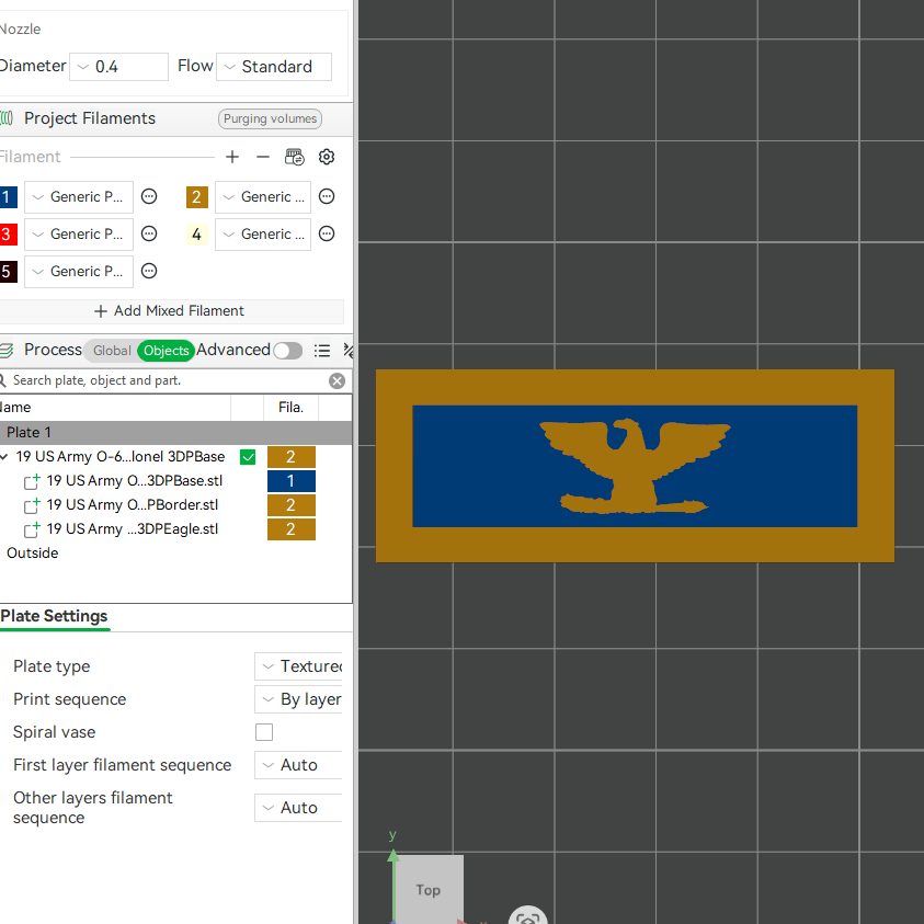 US Army Military O-6 Colonel Mess Uniform Officer Insignia Emblem Symbols 3D STL Files For 3D Printing Using 3D Printer Machines
