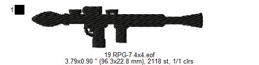 USA Popular Weapons Guns Rifles Silhouette Shadow Machine Embroidery Digitized Design Files | Dst | Pes | Hus | VP3 (Copy)