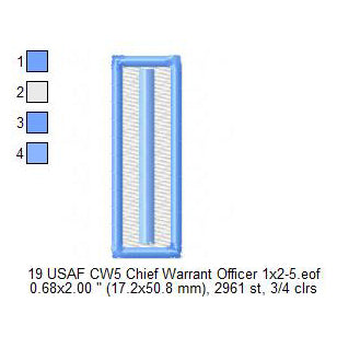 US Air Force USAF CW5 Chief Warrant Officer Military Insignia Symbols Emblems Patches Machine Embroidery Digitized Design Files