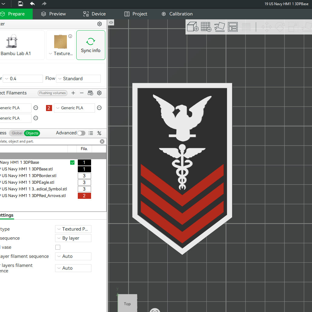 US Navy Hospital Corpsman HM1 Petty Officer Insignia Symbols 3D STL Files For 3D Printing Using 3D Printer Machines