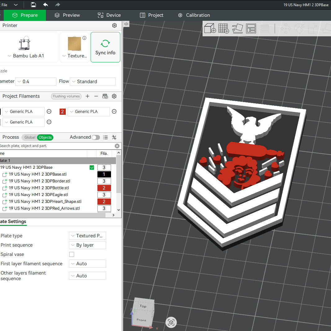 US Navy Hospital Corpsman HM1 Petty Officer Insignia Symbols 3D STL Files For 3D Printing Using 3D Printer Machines